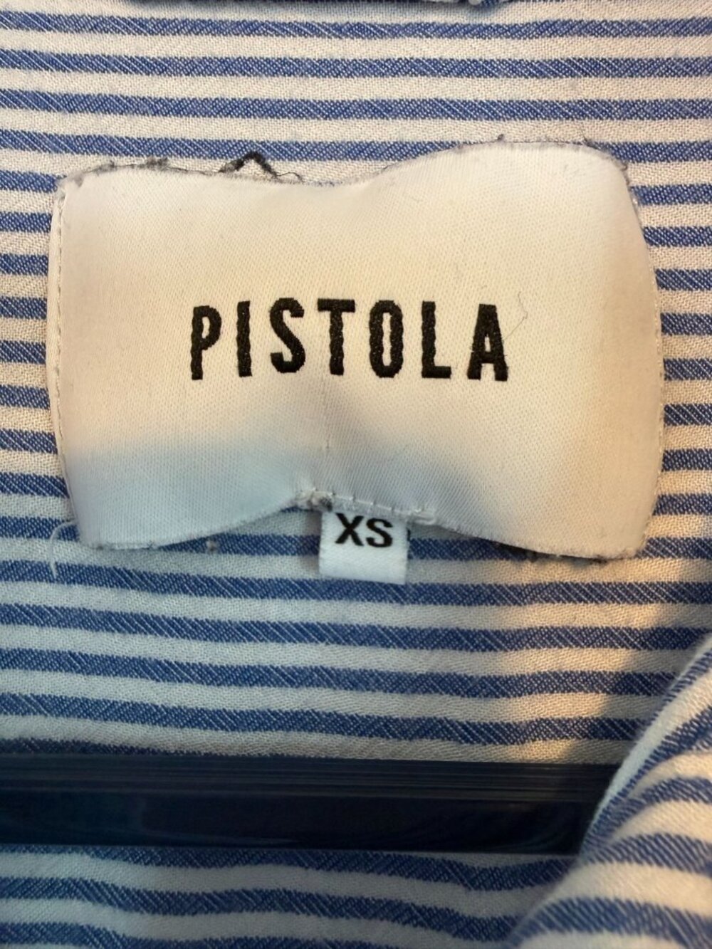 Pistola Women's Striped Button Down Long Sleeve Collared Shirt XS Preppy Modern - Picture 3 of 8